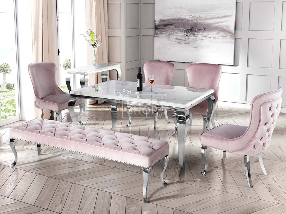 Dining Table with Chrome Legs - Louis