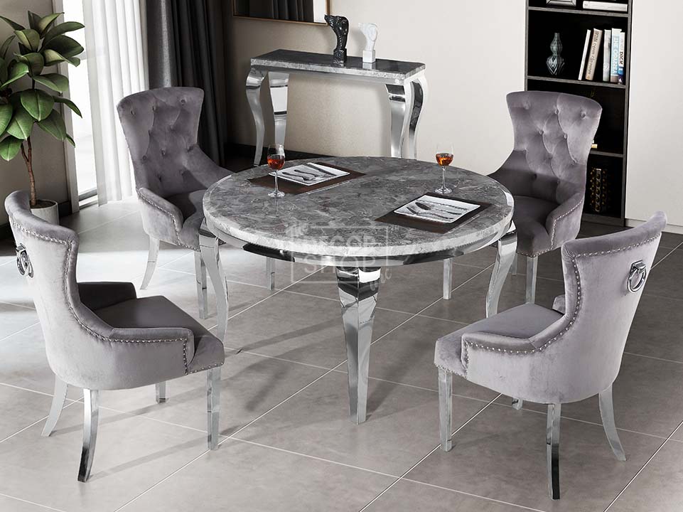 Dining Table with Chrome Legs - Louis