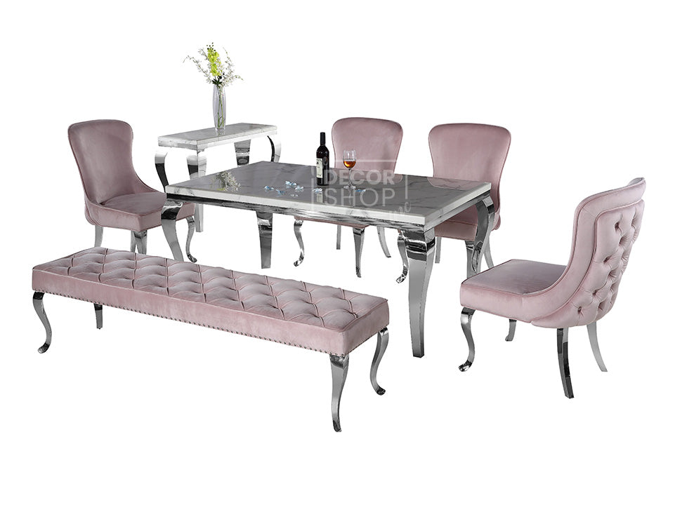 Dining Table with Chrome Legs - Louis