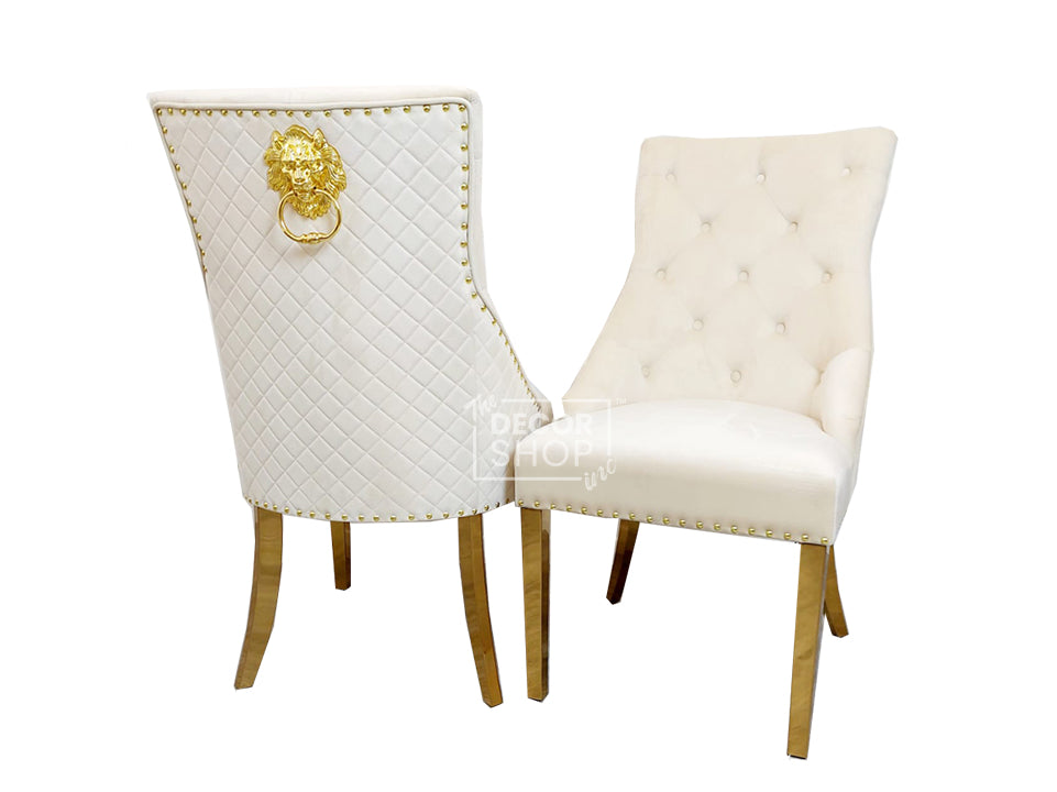Bentley Velvet Dining Chair With Gold Legs