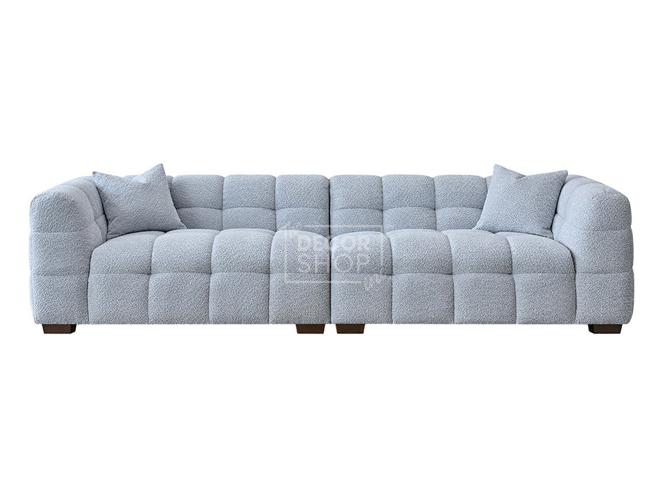 3+2 Sofa Set In Light Grey Boucle Fabric - Tribeca