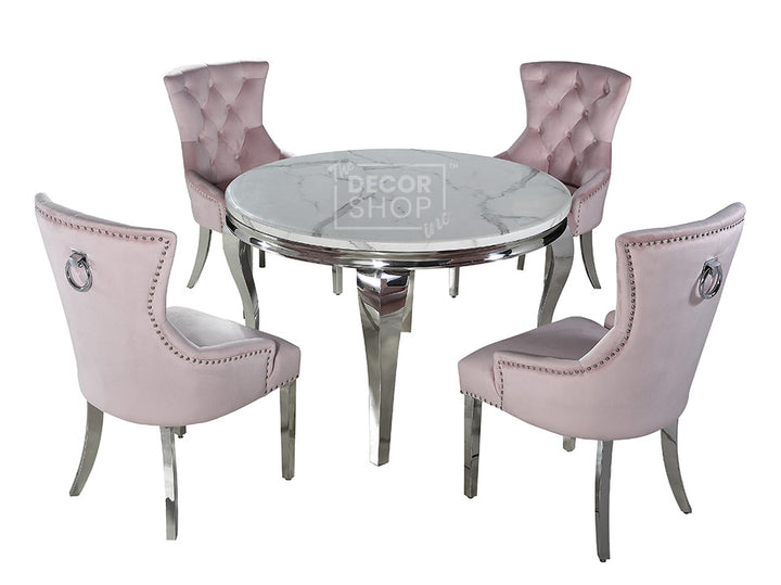Dining Table with Chrome Legs - Louis
