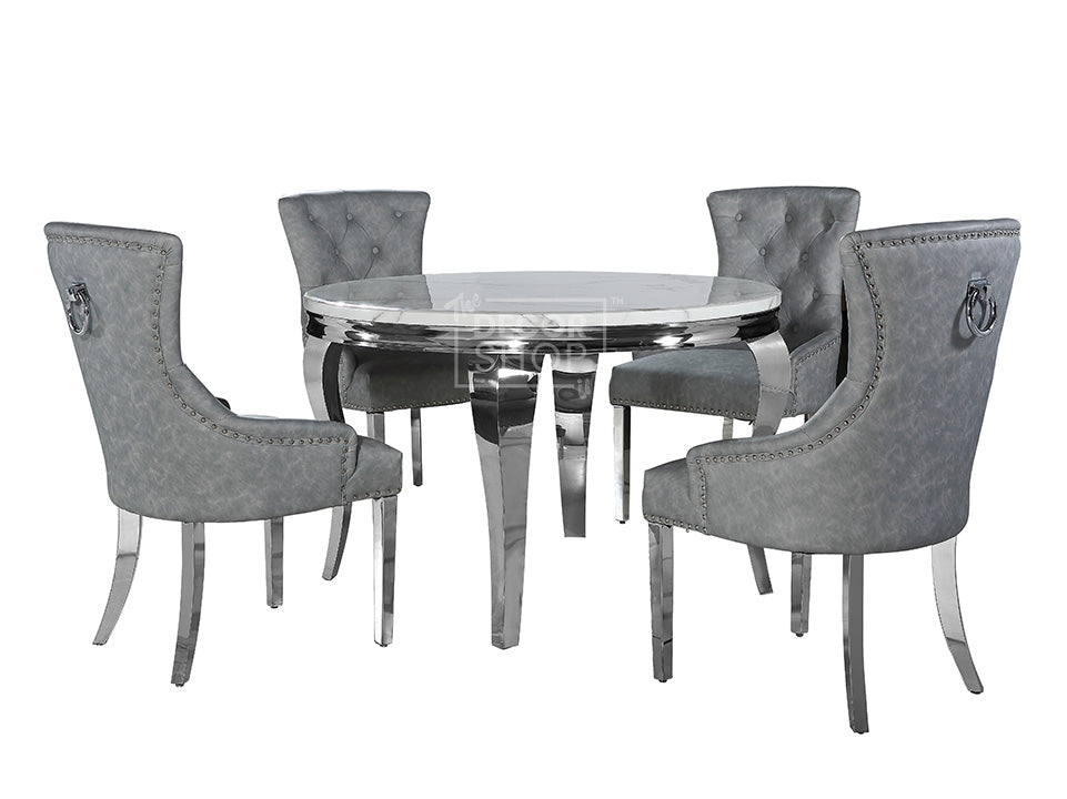 Dining Table with Chrome Legs - Louis