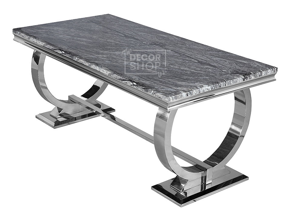 Marble and Glass Dining Table - Arriana