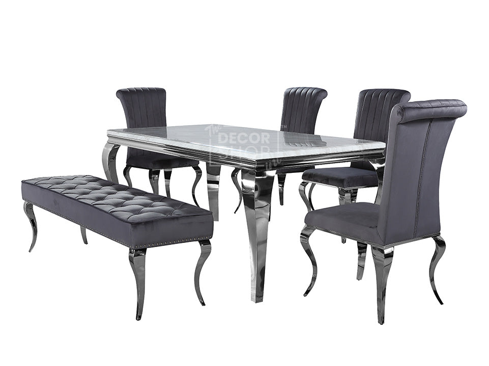Dining Table with Chrome Legs - Louis