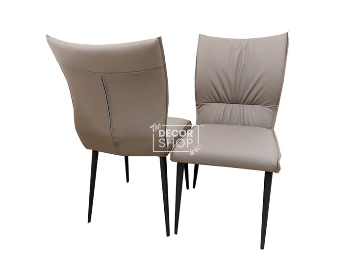Leather Dining Chair With Black Legs - Flora