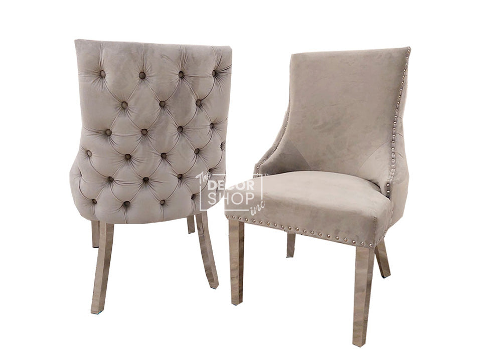Velvet Dining Chair with Chrome Legs - Kensington