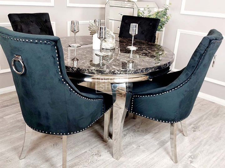 Dining Table with Chrome Legs - Louis