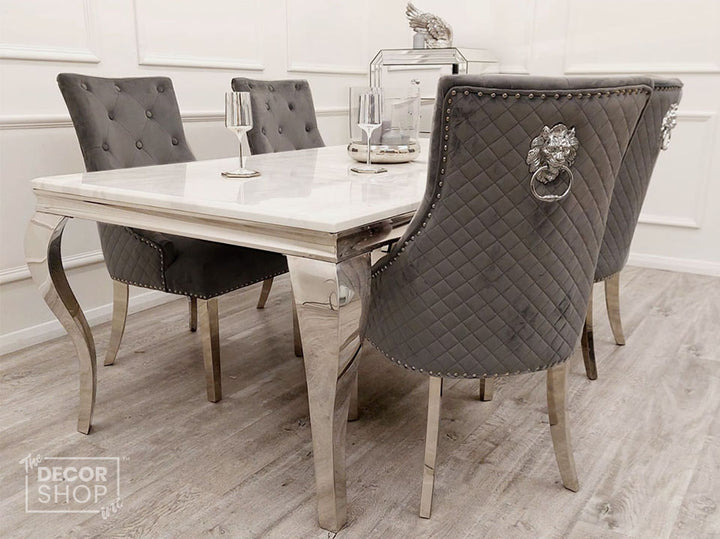 Bentley Velvet Dining Chair With Chrome Legs