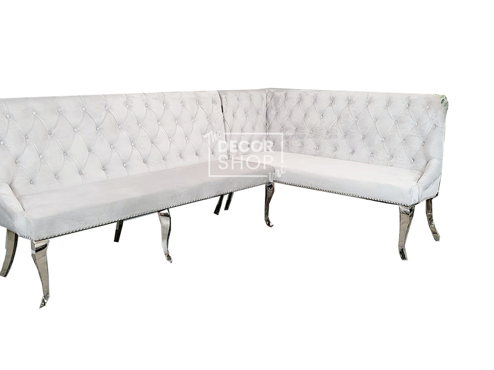 Dining Bench with Back & Chrome Legs - Louis