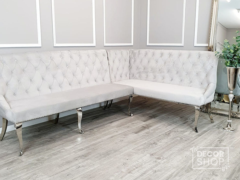 Dining Bench with Back & Chrome Legs - Louis