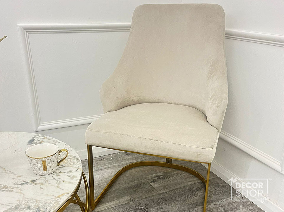 Velvet Dining Chair With Gold Legs - Chelmsford