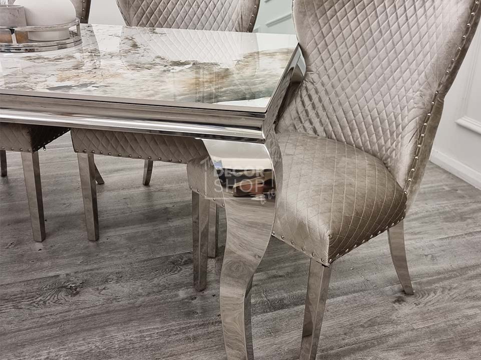 Dining Table with Chrome Legs - Louis