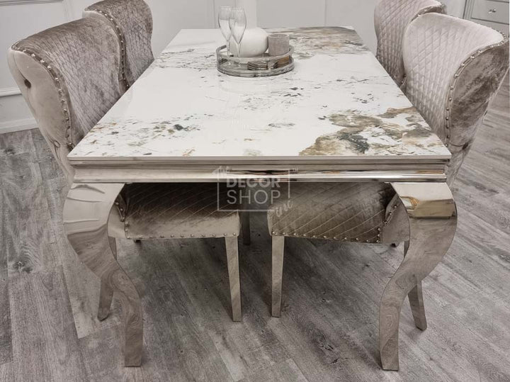 Dining Table with Chrome Legs - Louis