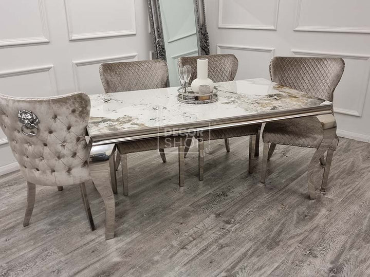 Dining Table with Chrome Legs - Louis