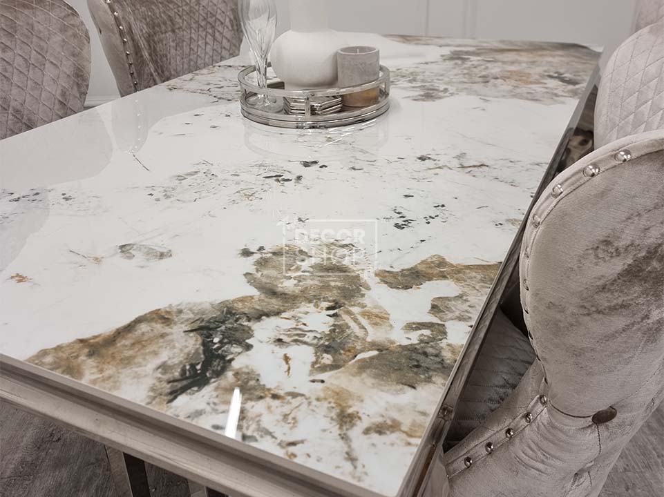 Dining Table with Chrome Legs - Louis