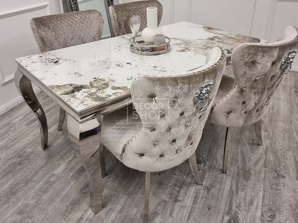 Dining Table with Chrome Legs - Louis