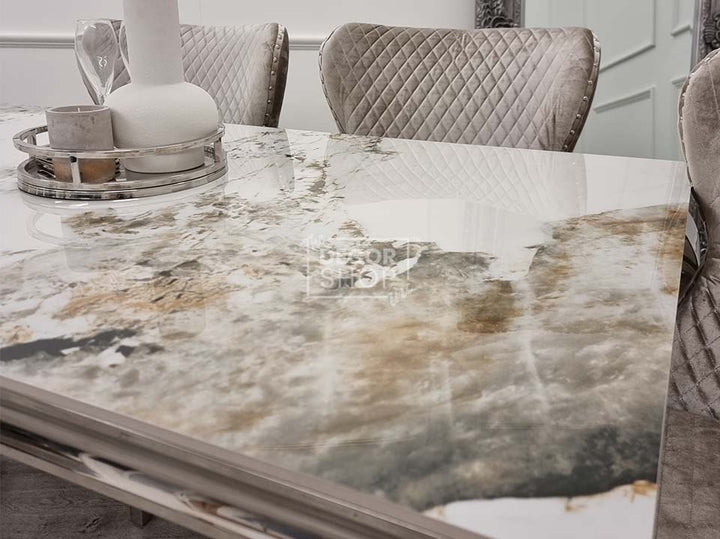 Dining Table with Chrome Legs - Louis