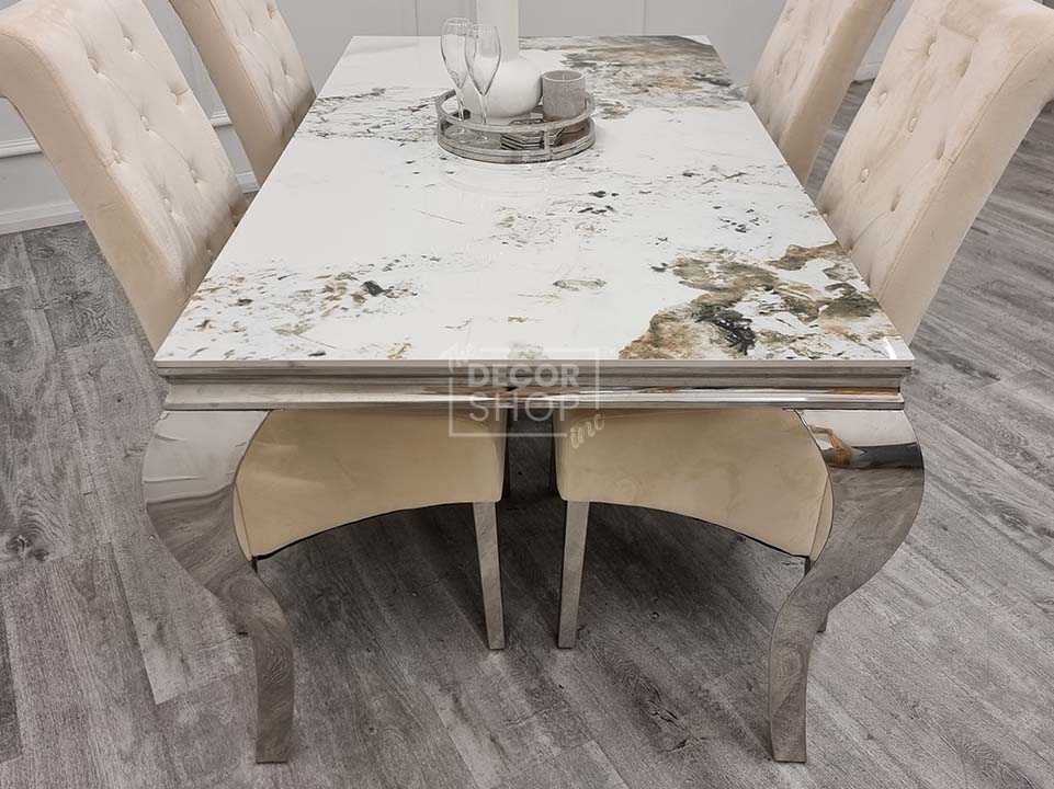 Dining Table with Chrome Legs - Louis