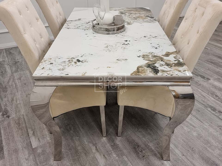 Dining Table with Chrome Legs - Louis