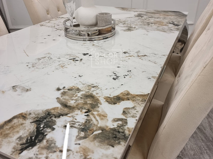 Dining Table with Chrome Legs - Louis