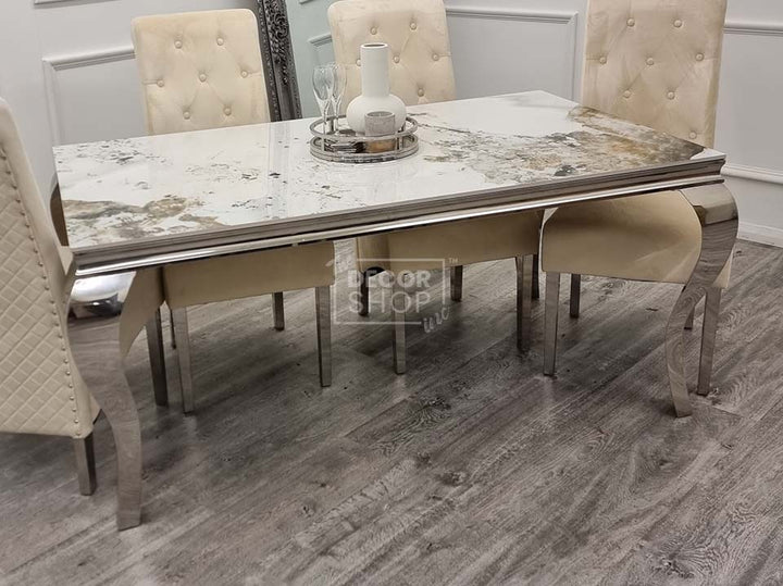 Dining Table with Chrome Legs - Louis