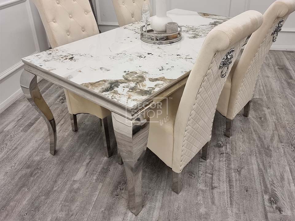 Dining Table with Chrome Legs - Louis