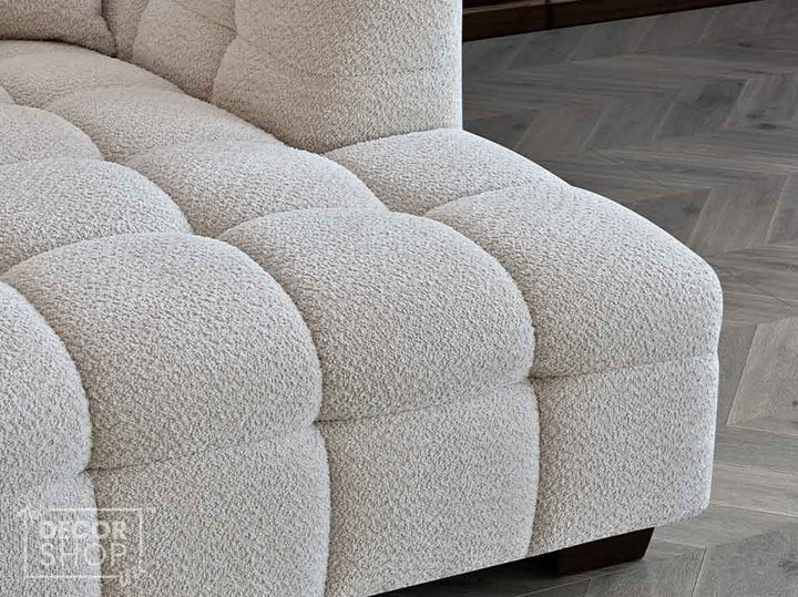 Corner Sofa In Cream Boucle Fabric - Tribeca