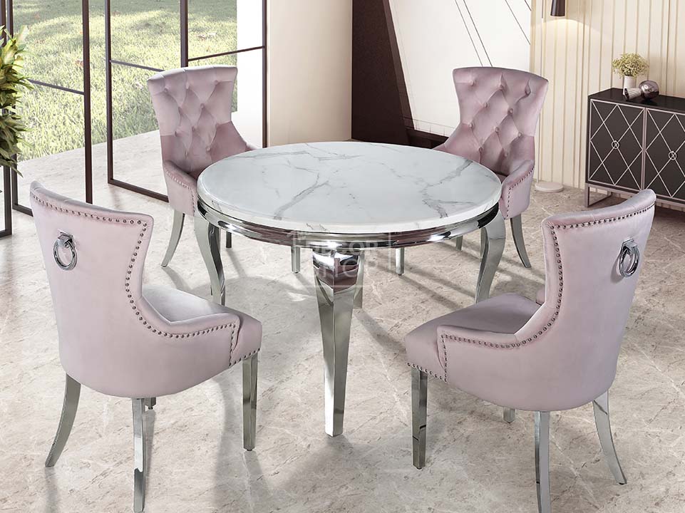 Dining Table with Chrome Legs - Louis