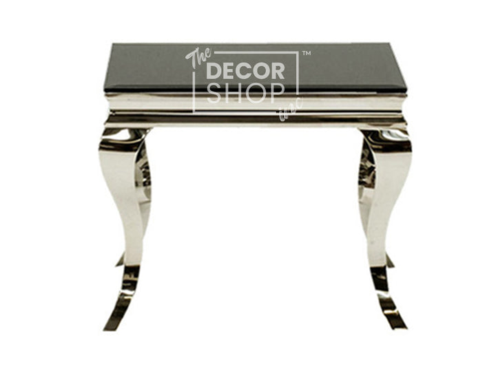 Gold Lamp Table with Chrome Legs - Louis