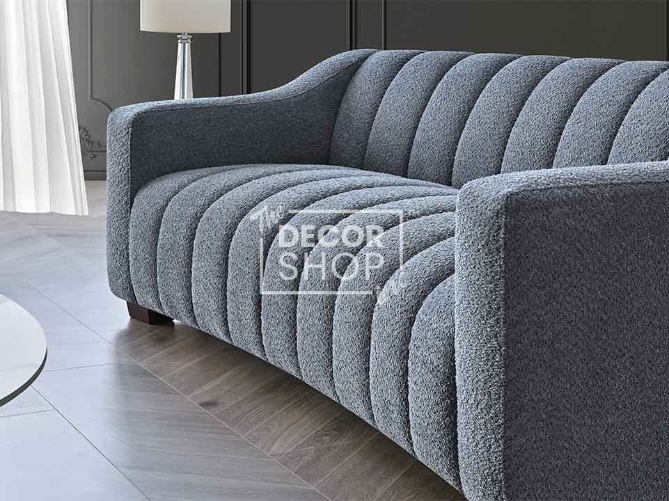 3 Seater Fabric Sofa in Iron Boucle - Astoria