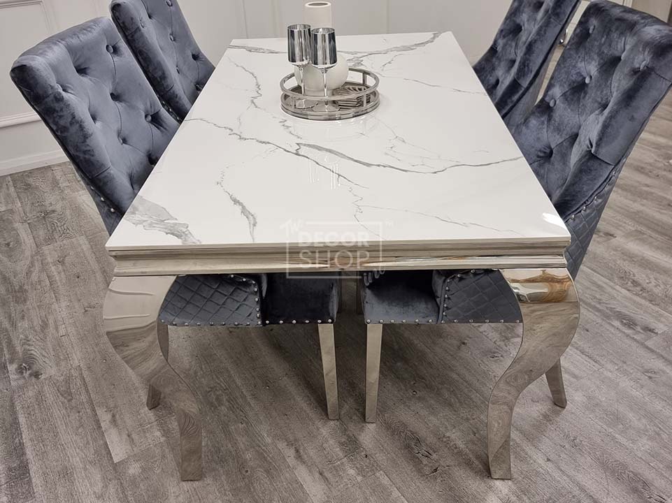 Dining Table with Chrome Legs - Louis