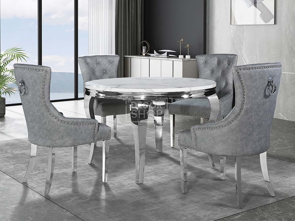 Dining Table with Chrome Legs - Louis