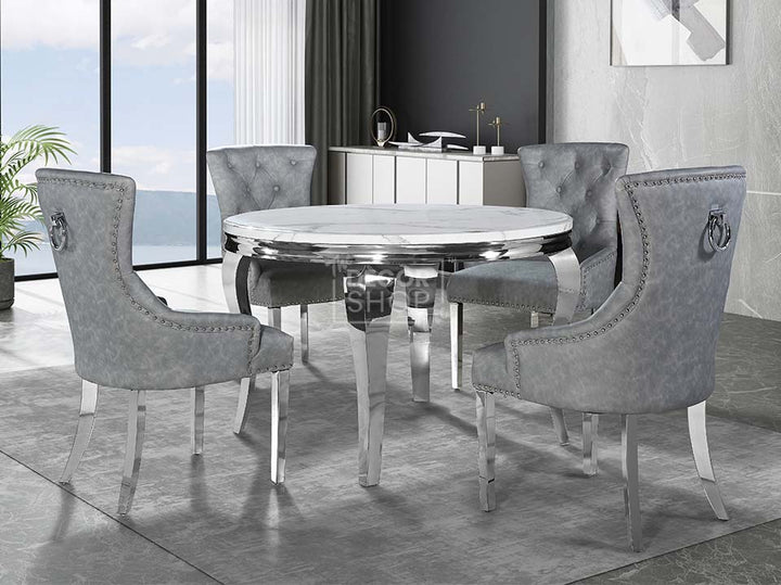 Dining Table with Chrome Legs - Louis