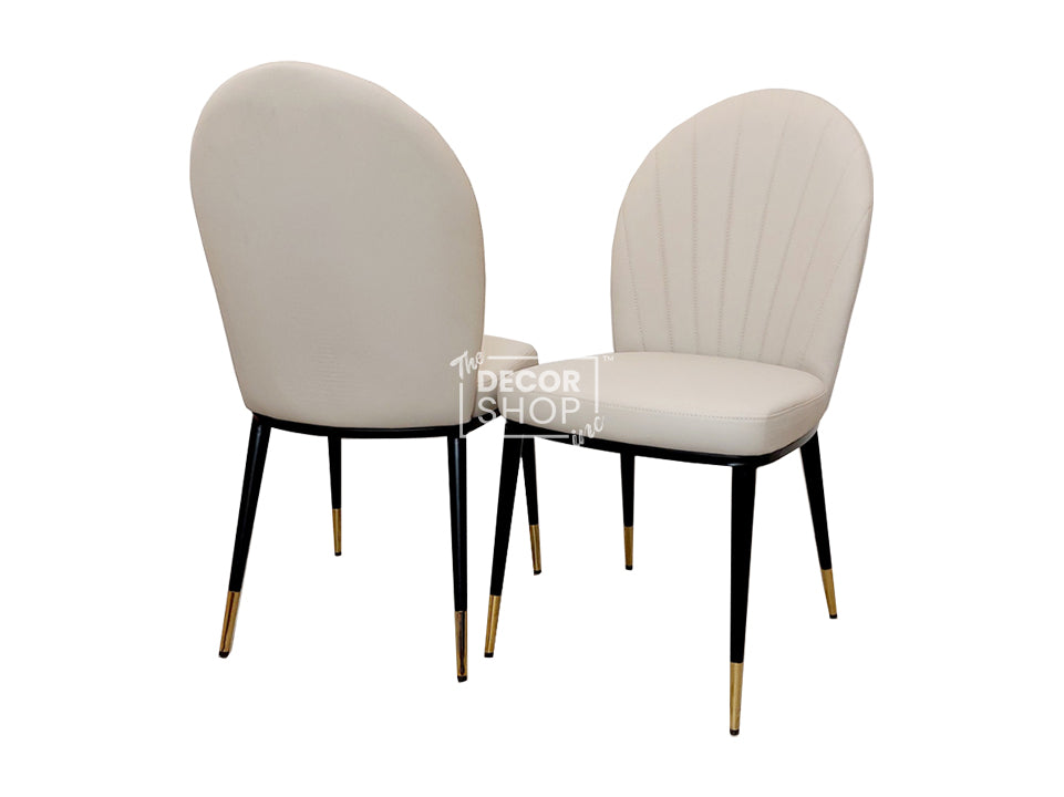 Leather Dining Chair With Gold Legs - Etta