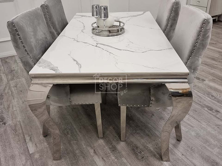 Dining Table with Chrome Legs - Louis