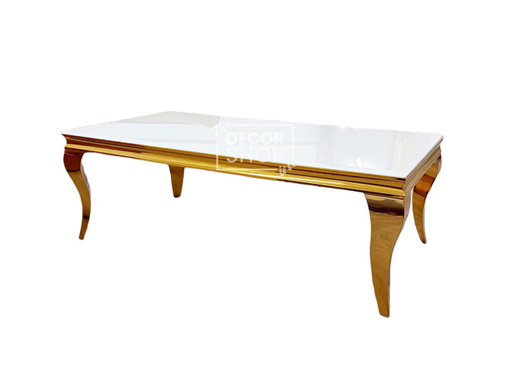 Gold Coffee Table with Chrome Legs - Louis