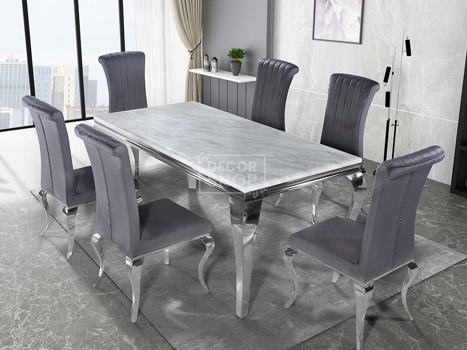 Dining Table with Chrome Legs - Louis