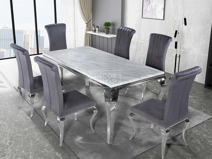 Dining Table with Chrome Legs - Louis