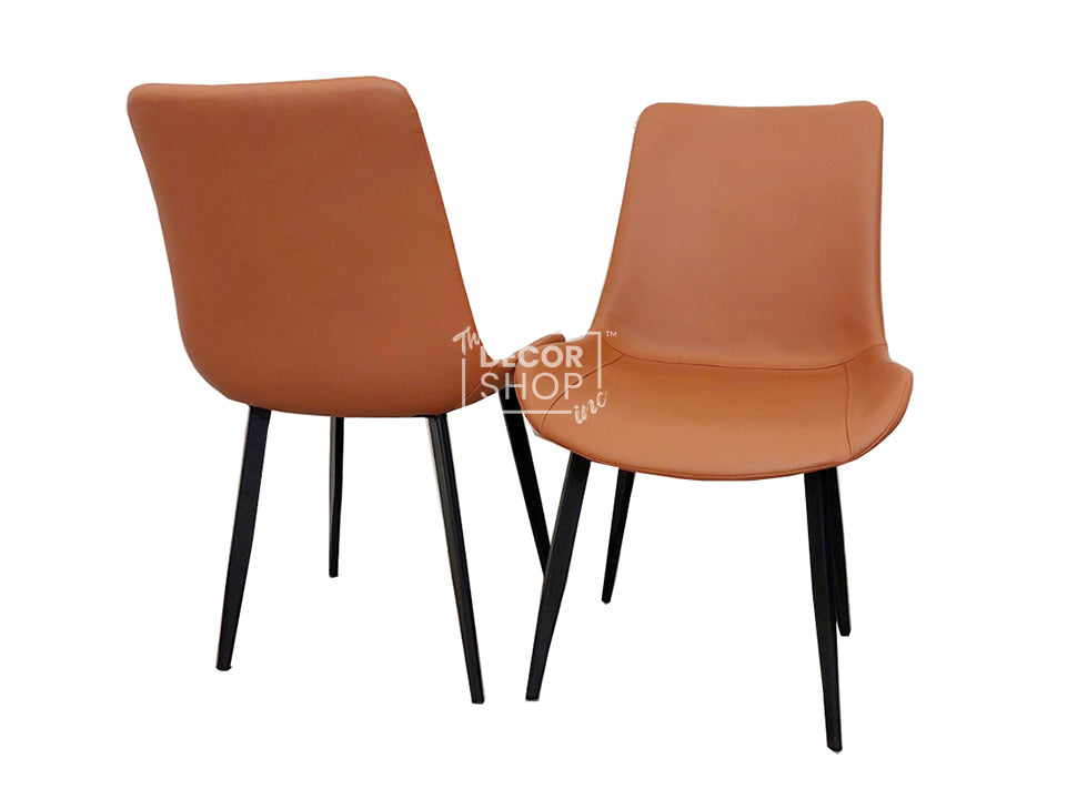 Leather Dining Chair with Black Legs- Remus