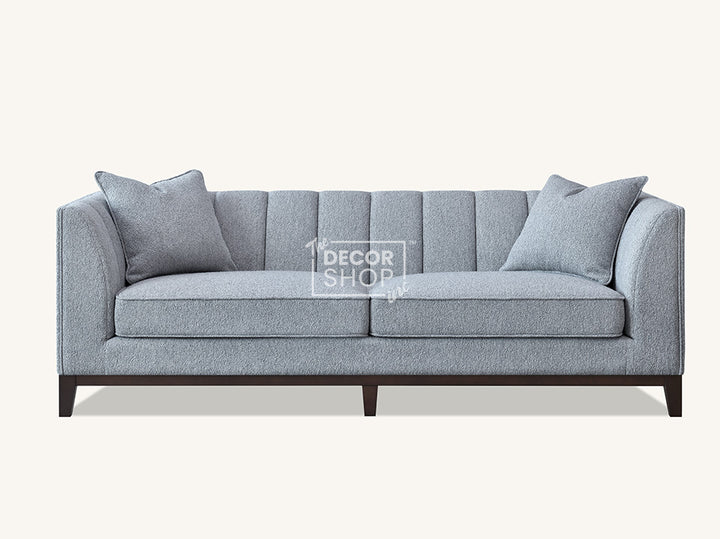 3 Seater Fabric Sofa in Blue Boucle - Cooper