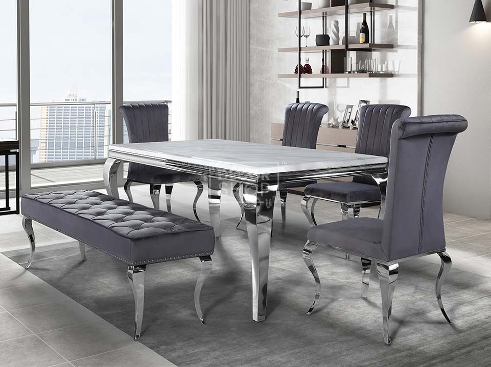 Dining Table with Chrome Legs - Louis