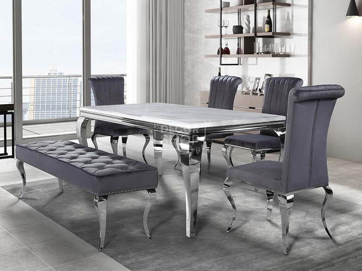 Dining Table with Chrome Legs - Louis