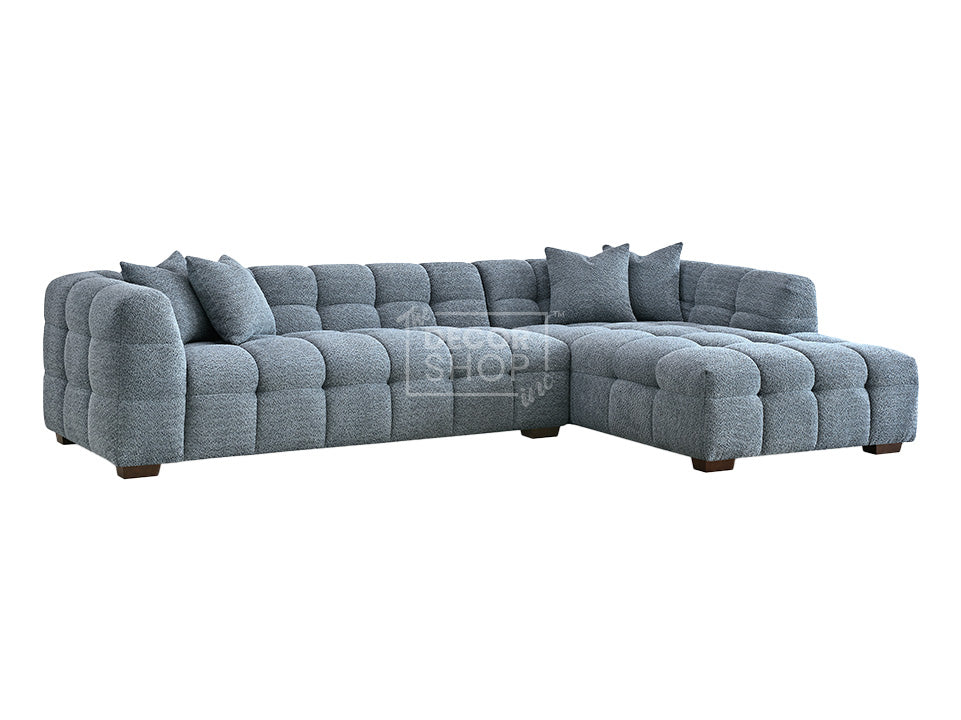 Corner Sofa In Iron Boucle Fabric - Tribeca
