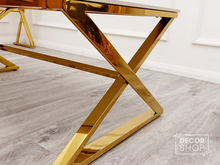 Gold Coffee Table with Chrome Legs - Zion