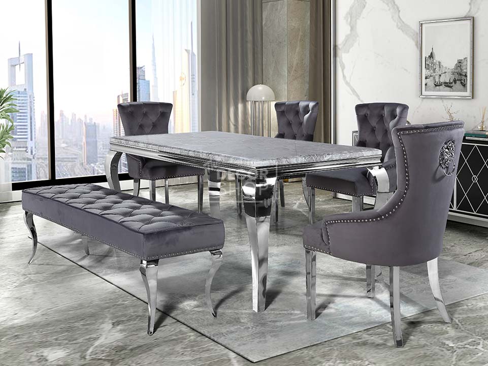 Dining Table with Chrome Legs - Louis