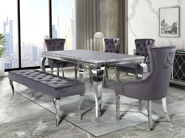 Dining Table with Chrome Legs - Louis