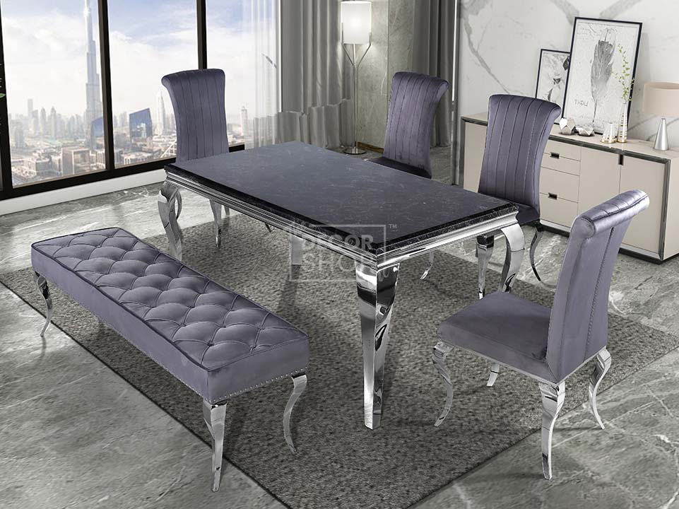 Dining Table with Chrome Legs - Louis