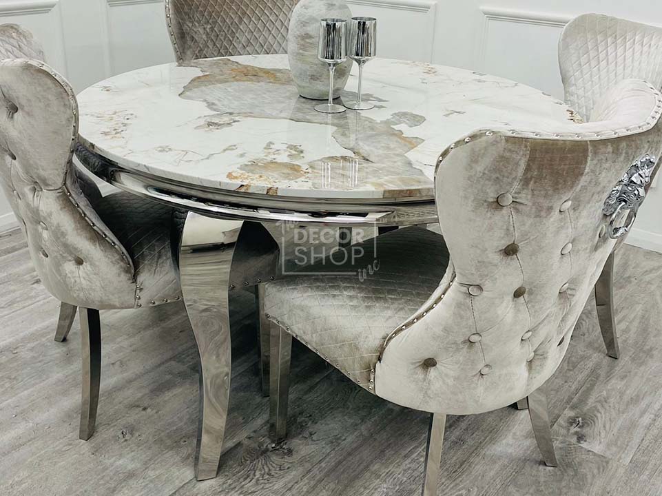 Dining Table with Chrome Legs - Louis