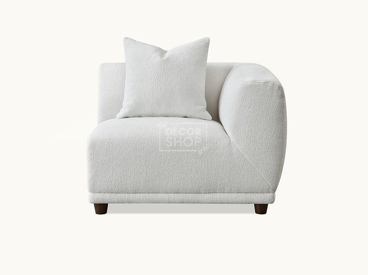 Fabric Corner Sofa In Cream Boucle - Lottie